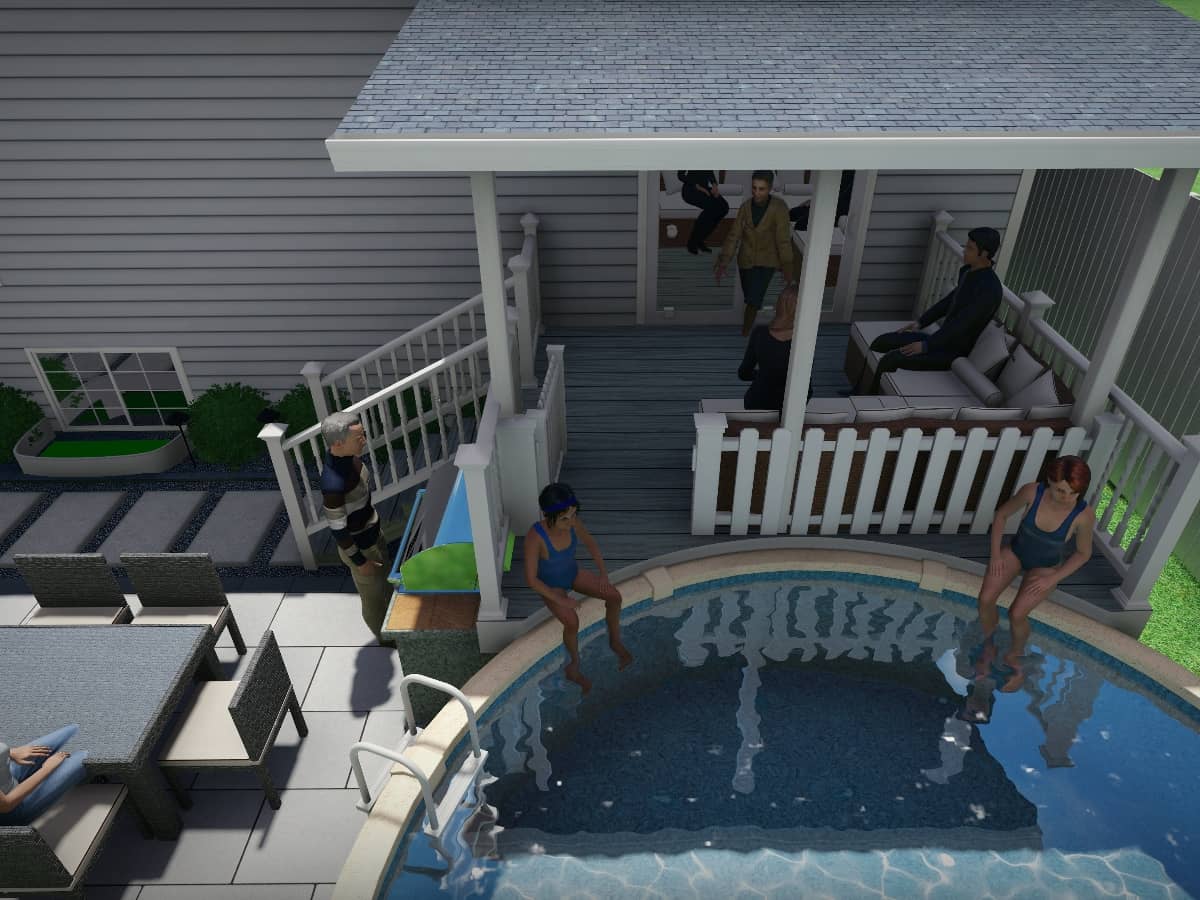3d patio pool design