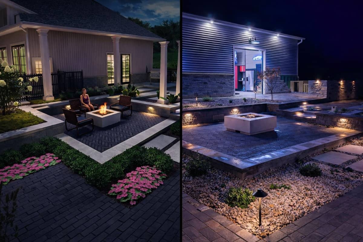 backyard patio before and after comparison