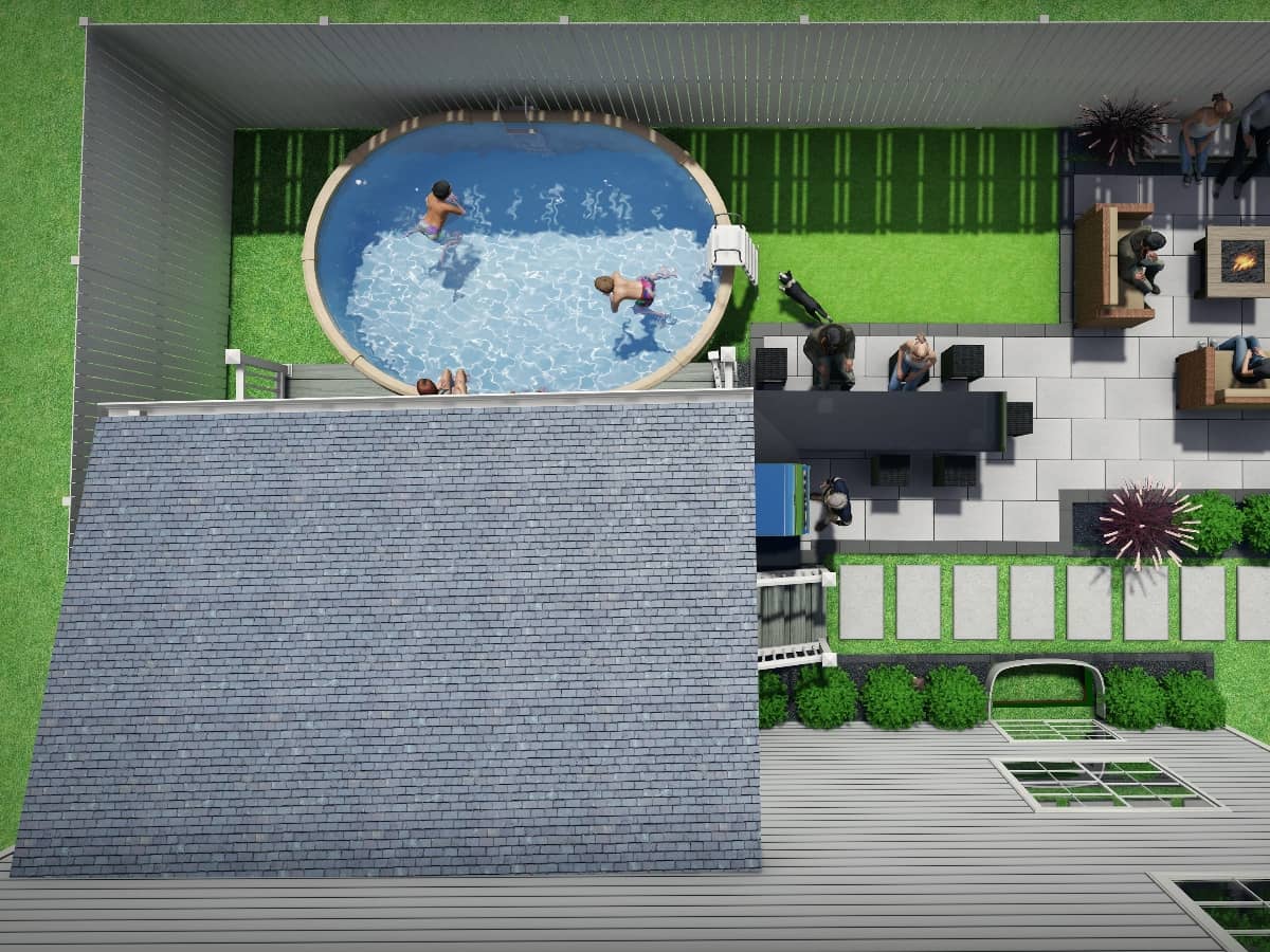 backyard with swimming pool