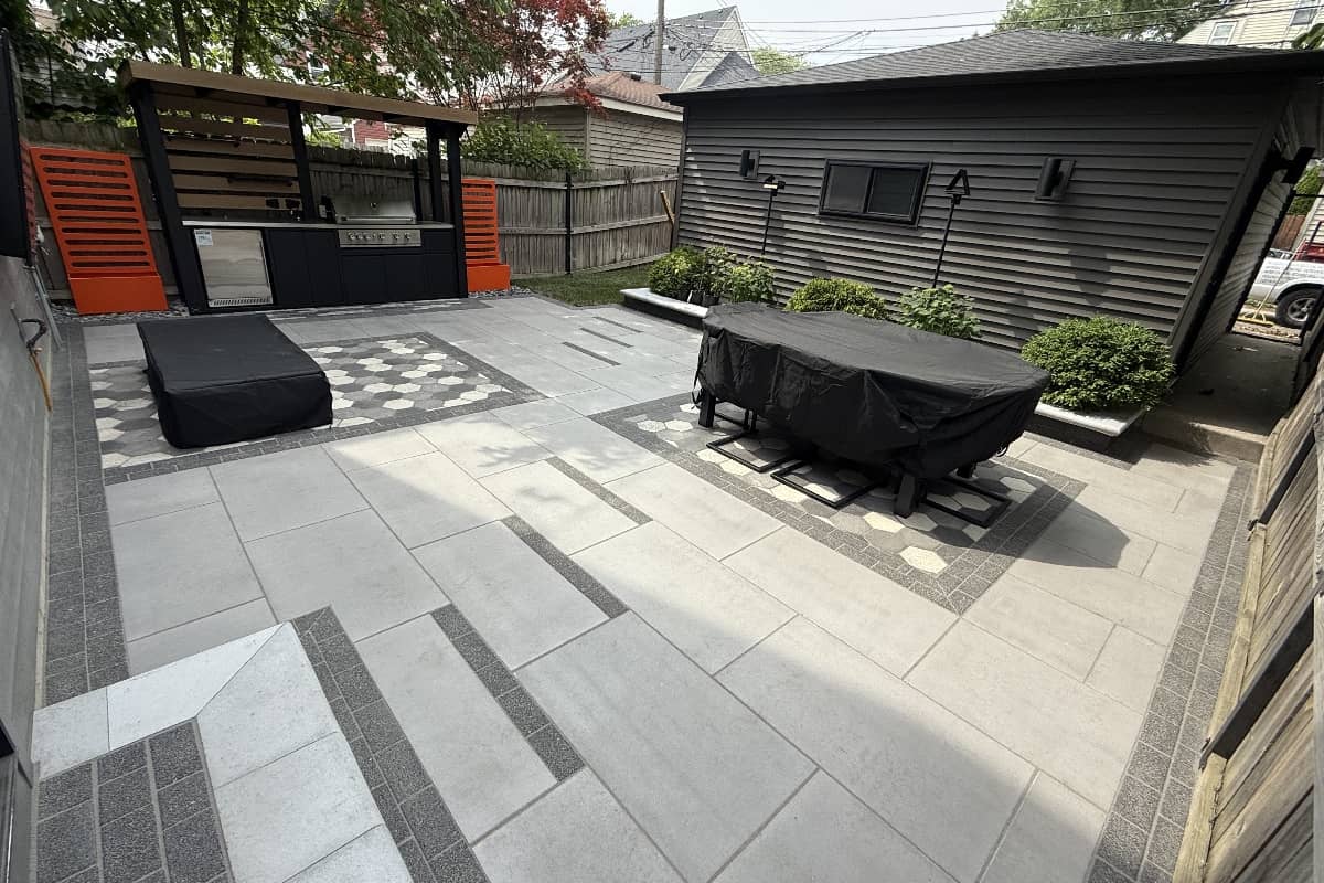 Outdoor kitchen and new patio installation