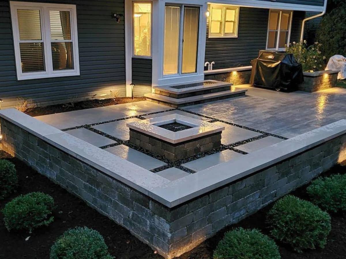 hardscape seating walls for patio