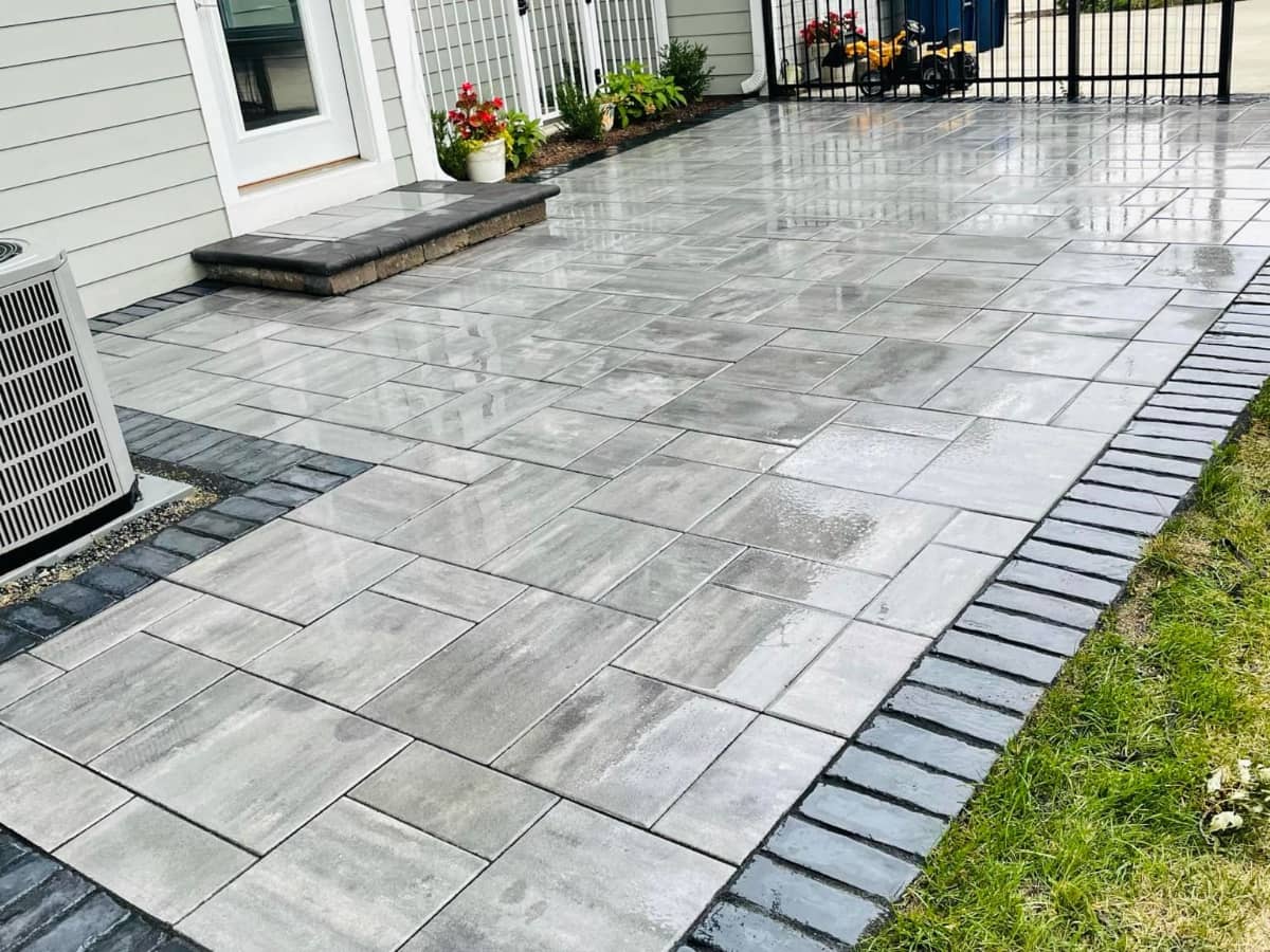custom built gray patio