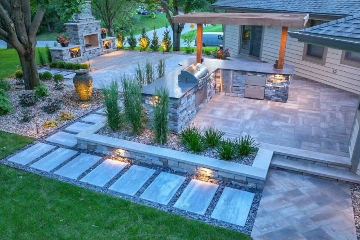 outdoor kitchen sky view