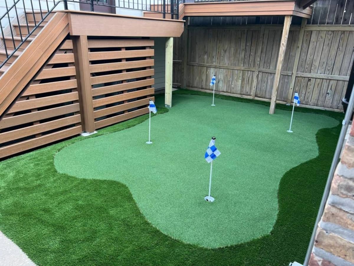 small putting green with 4 holes